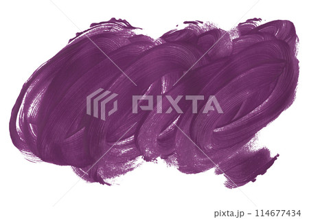 Purple paintbrush isolated on white background. Dark purple color. Purple paintbrush isolated on white background. Dark purple color. 114677434