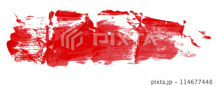 Red brush isolated on white background. Watercolor 114677448