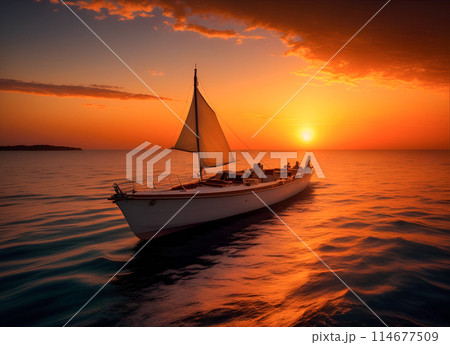 sailboat in the ocean 114677509