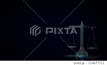 The libra on black background for law concept 3d rendering. The libra on black background for law concept 3d rendering. 114677711