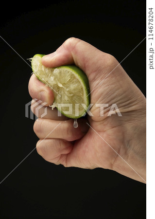 ライムを手で絞る 114678204