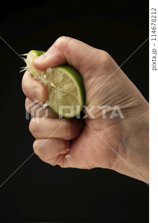 ライムを手で絞る 114678212