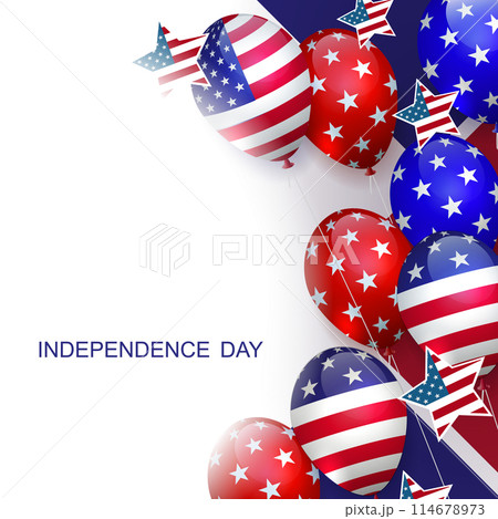 Isolated design element, outline of balloons with America flag 114678973