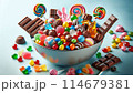 お菓子の盛り合わせ 114679381