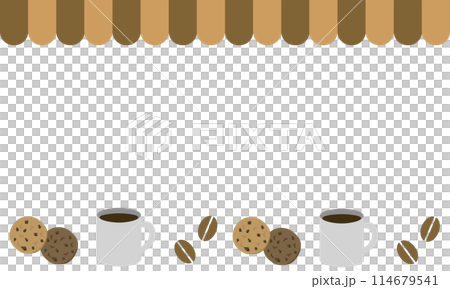 コーヒーとクッキーのフレーム コーヒーとクッキーのフレーム 114679541