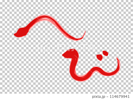 新年賀卡設計2025蛇年表情符號手繪日式插畫新年賀卡紅色 114679941