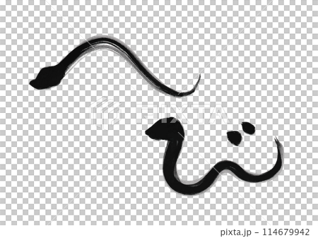 新年賀卡設計2025蛇年表情符號手繪日式插畫新年賀卡 114679942