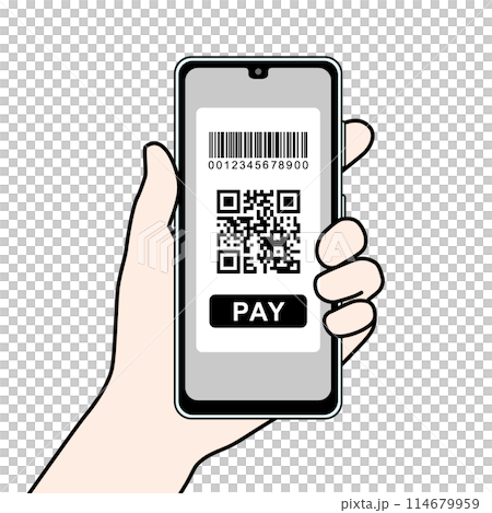 Smartphone with electronic payment screen displayed 114679959