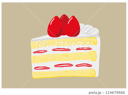 断面の見えるショートケーキのイラスト 断面の見えるショートケーキのイラスト 114679988