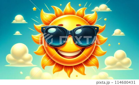 サングラスをかけた太陽 114680431