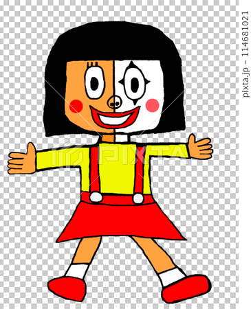 おかっぱ頭のかわいいピエロ女子 114681021