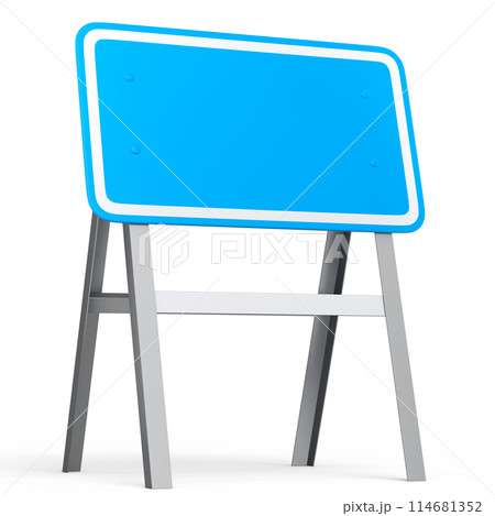 Road traffic signs on stand isolated on white background. 114681352
