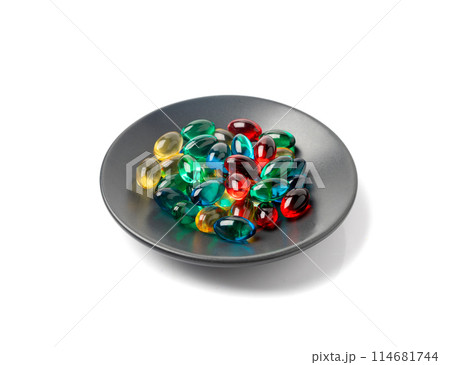 Color Pill Capsules Isolated, Analgesic Pile, Painkiller Drugs Mix, Sedative Pills Group, Medicine Gel Capsules Color Pill Capsules Isolated, Analgesic Pile, Painkiller Drugs Mix, Sedative Pills Group, Medicine Gel Capsules 114681744