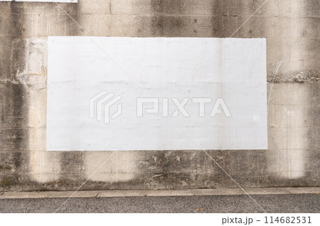 Large blank billboard on a street wall, banners with room to add your own text Large blank billboard on a street wall, banners with room to add your own text 114682531