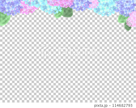 背景素材 水彩タッチの紫陽花フレーム 背景素材 水彩タッチの紫陽花フレーム 114682793