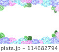背景素材　水彩タッチの紫陽花フレーム 114682794