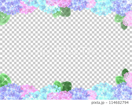 背景素材 水彩タッチの紫陽花フレーム 背景素材 水彩タッチの紫陽花フレーム 114682794