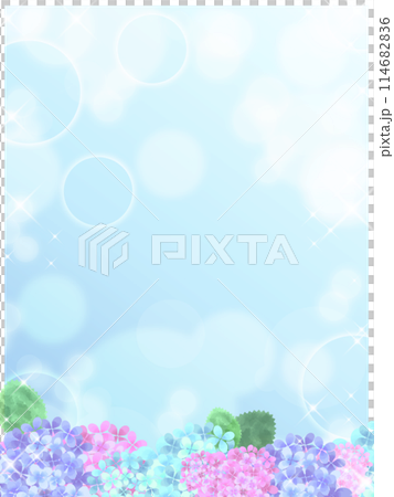 背景材質水彩觸感繡球花框架 114682836