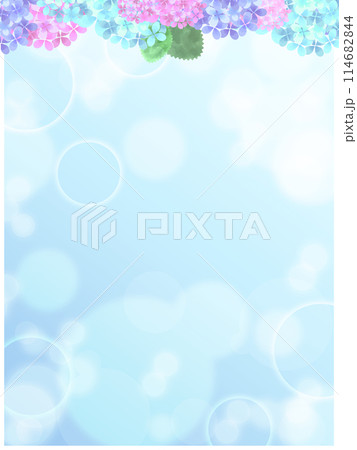 背景素材　水彩タッチの紫陽花フレーム 114682844