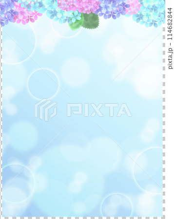 背景素材　水彩タッチの紫陽花フレーム 114682844