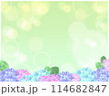 背景素材　水彩タッチの紫陽花フレーム 114682847