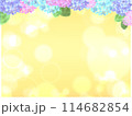 背景素材　水彩タッチの紫陽花フレーム 114682854