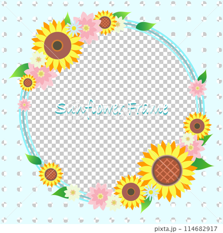 向日葵花框向量背景素材 114682917