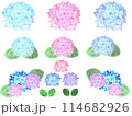 アイコン素材　水彩タッチの紫陽花 114682926