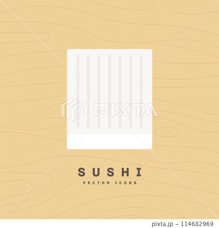 四角でデザインした寿司のイラスト ベクターアイコン フラットデザイン 四角でデザインした寿司のイラスト ベクターアイコン フラットデザイン 114682969
