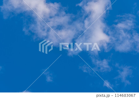 春の空と昼間の月 春の空と昼間の月 114683067