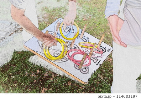 イラスト輪投げ競技1 イラスト輪投げ競技1 114683197