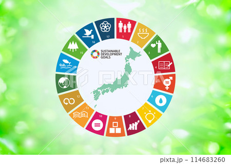 sdgsマーク 新緑背景 sdgsマーク 新緑背景 114683260
