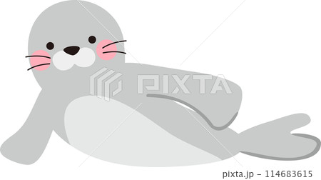 かわいいアザラシのイラスト素材 かわいいアザラシのイラスト素材 114683615