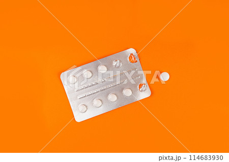 Pill Blister on Color Background, Silver Medicine Capsule Package, Drugs Packaging, Pill Pack Pill Blister on Color Background, Silver Medicine Capsule Package, Drugs Packaging, Pill Pack 114683930