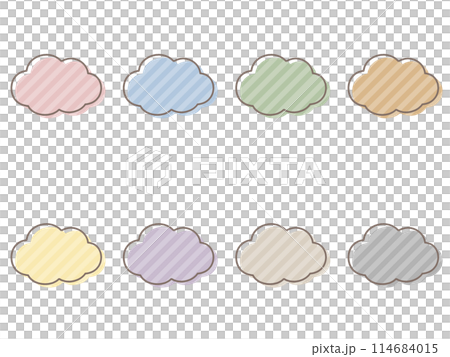 Misaligned cloud icon set 114684015