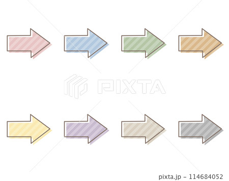 版ズレな矢印のアイコンセット 版ズレな矢印のアイコンセット 114684052
