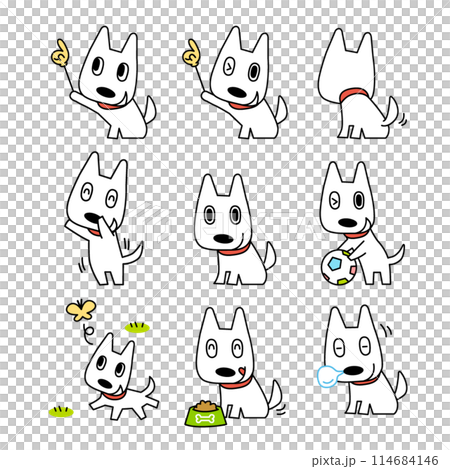 各種場景中的狗插圖集 1 各種場景中的狗插圖集 1 114684146