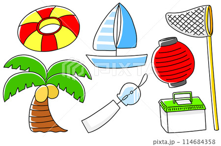 ゆるめシンプル夏セット　ベタ塗り 114684358