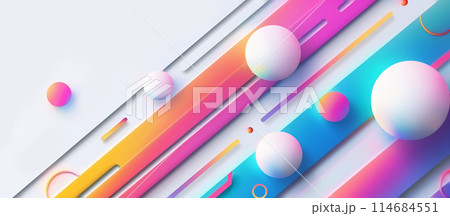 Abstract Background with Bright Multicolored Geometric Shapes 3D Abstract Background with Bright Multicolored Geometric Shapes 3D 114684551