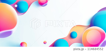 Abstract Background with Bright Multicolored Geometric Shapes 3D 114684552