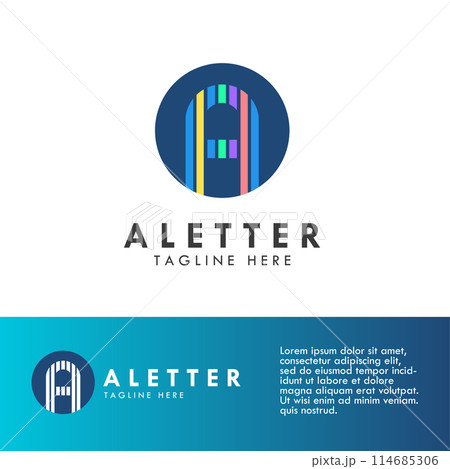 Alphabet a letter logo and icon design template 114685306