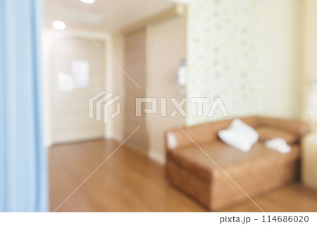 hospital room interior abstract blur for background 114686020