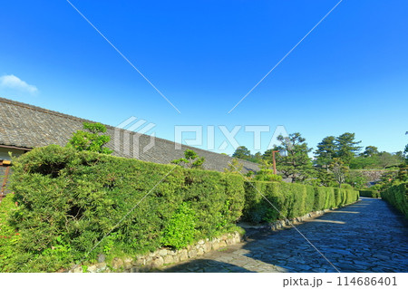 【三重県】晴天の松阪公園の御城番屋敷（殿町公園） 114686401