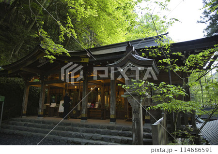 貴船神社　新緑の中の本宮　横構図2 114686591