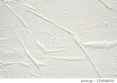 White blank crumpled and creased paper poster texture background White blank crumpled and creased paper poster texture background 114686638