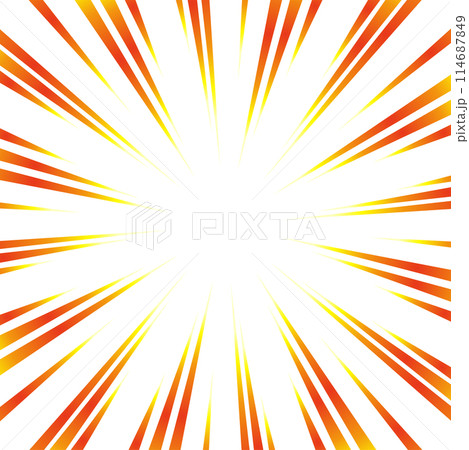 赤と黄色のグラデーションの集中線の素材 赤と黄色のグラデーションの集中線の素材 114687849