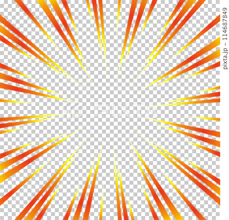 赤と黄色のグラデーションの集中線の素材 赤と黄色のグラデーションの集中線の素材 114687849