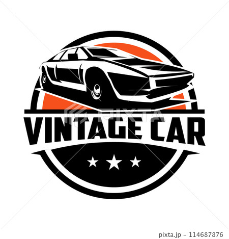 1976 Lotus spirit car isolated on white background. best for badges, emblems, icons. vector illustration available in eps 10. 114687876
