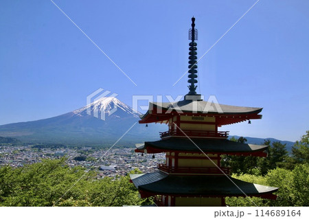 新倉山浅間公園・富士山(山梨県・富士吉田市) 新倉山浅間公園・富士山(山梨県・富士吉田市) 114689164