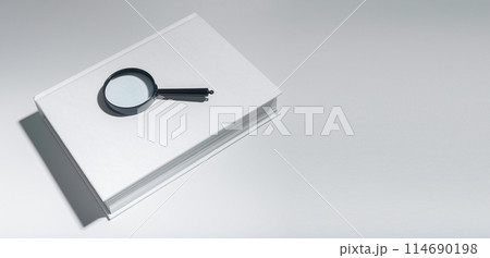 Education concept, white paper, pen on notebook. Office document business background, writing 114690198